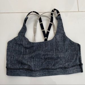 Navy Pattern Sports Bra